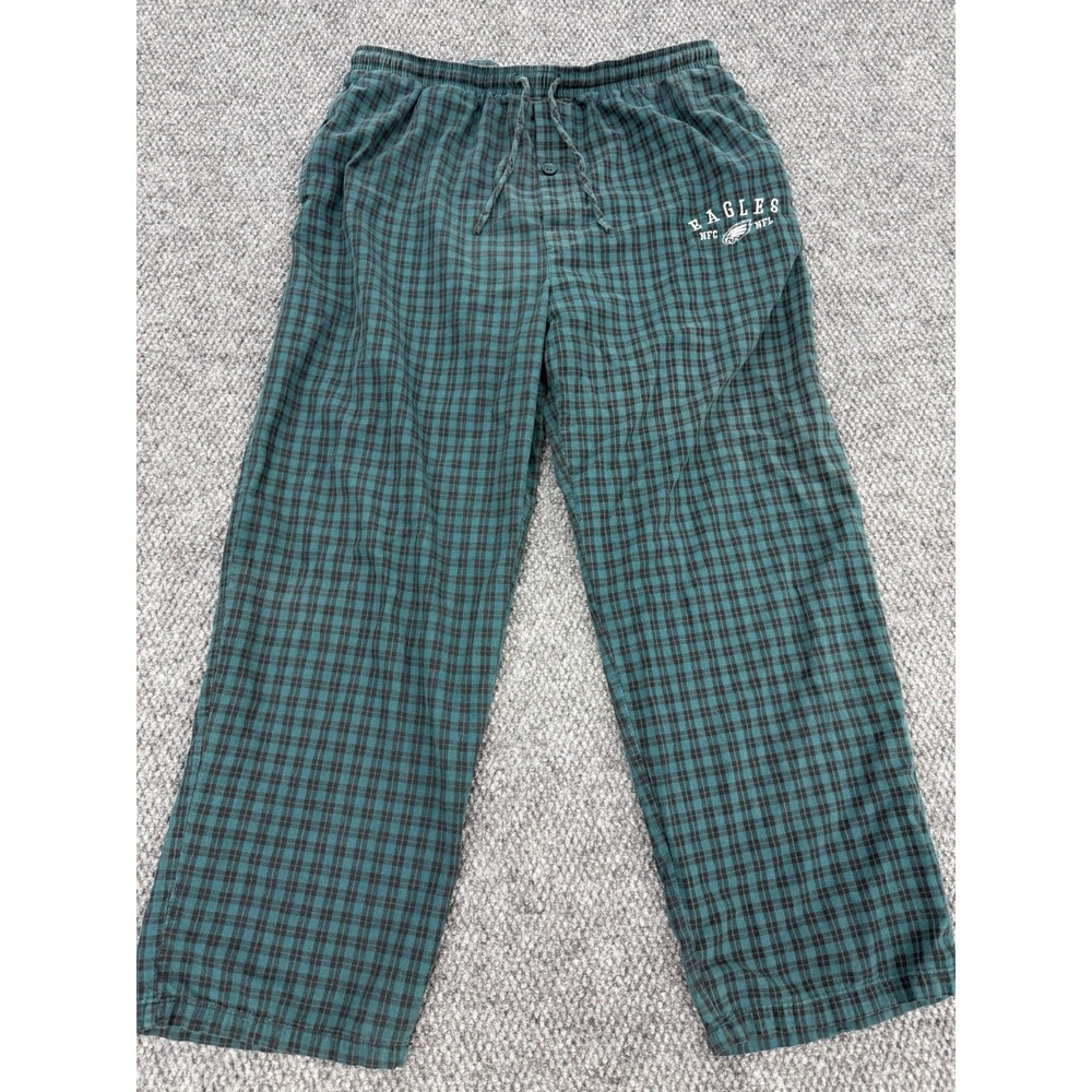Philadelphia Eagles Men's Large Pajama Pants Green Plaid NFL Football